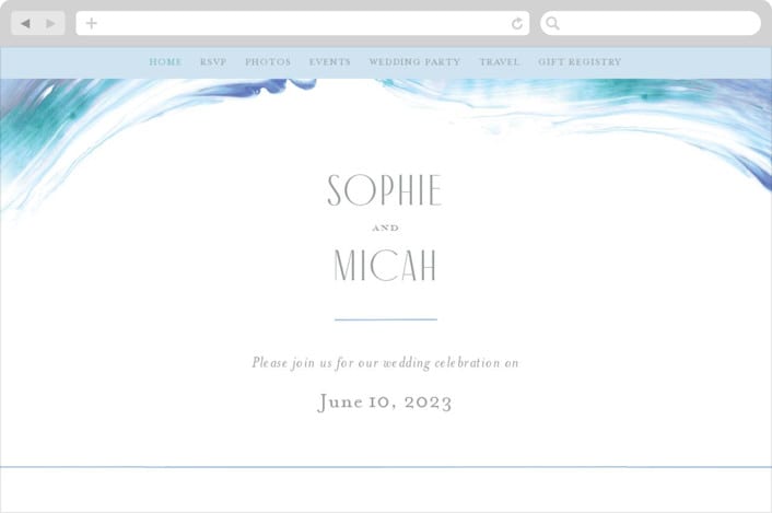 "apogean tide" - Wedding Website in Lagoon by Jennifer Wick - Desktop Design