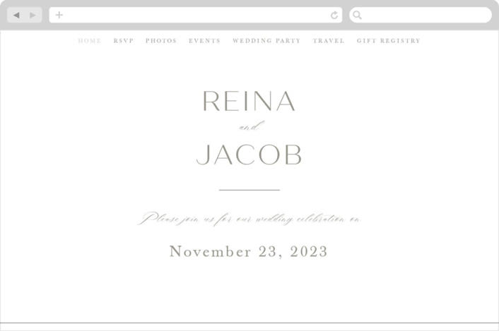 "Frame" - Wedding Website in Granite by Lori Wemple - Desktop Design