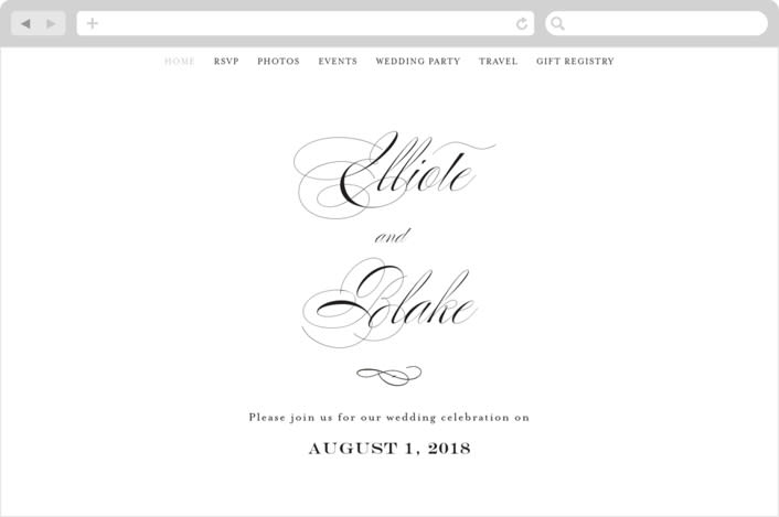 "Timeless Elegance" - Wedding Website in Black Night by AK Graphics - Desktop Design