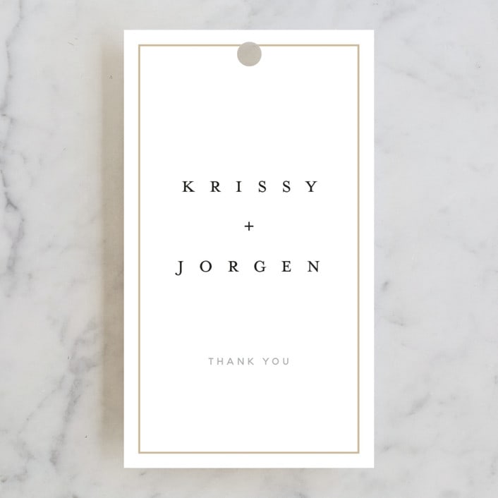 "krista" - Wedding Favor Tags in Salt by Stephanie Hawkes - Front