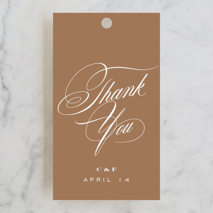 "gelt" - Wedding Favor Tags in Cocoa by chocomocacino - Front
