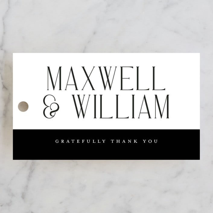 "Modern Editorial" - Wedding Favor Tags in Ink by Ana de Sousa - Front