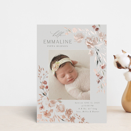 "Grace" - Birth Announcements in Rose by Nicoletta Savod - Front