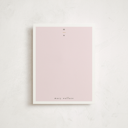 "Simple Luxe" - Personalized Stationery Cards in Blush by Iveta Angelova - Front