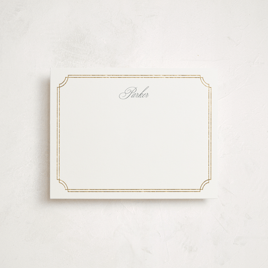 "Formally" - Personalized Stationery Cards in Mist by Sarah Brown - Front