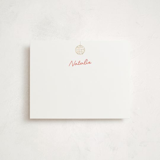 "Party On!" - Personalized Stationery Cards in Sangria Spark by Zove Ahhh - Front
