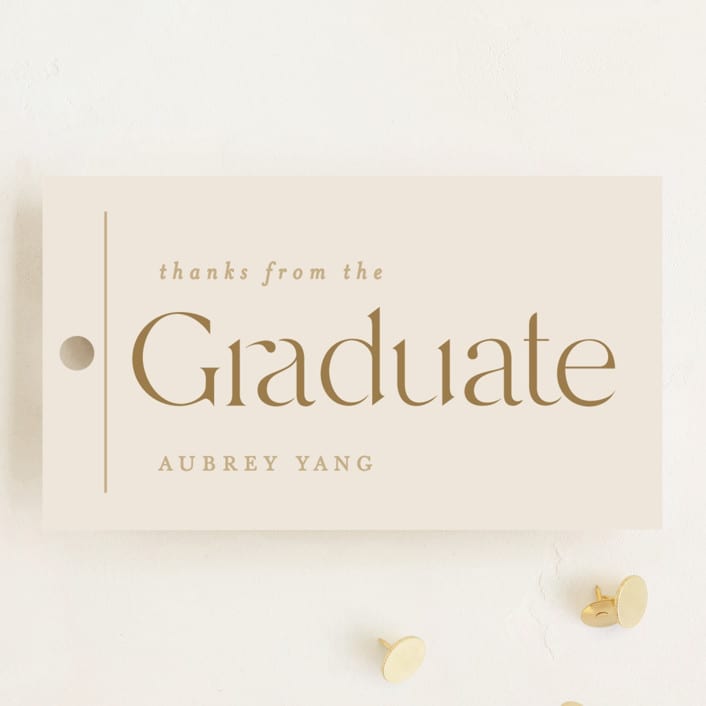 "Typeset" - Graduation Favor Tags in Dove by Erin L. Wilson - Front