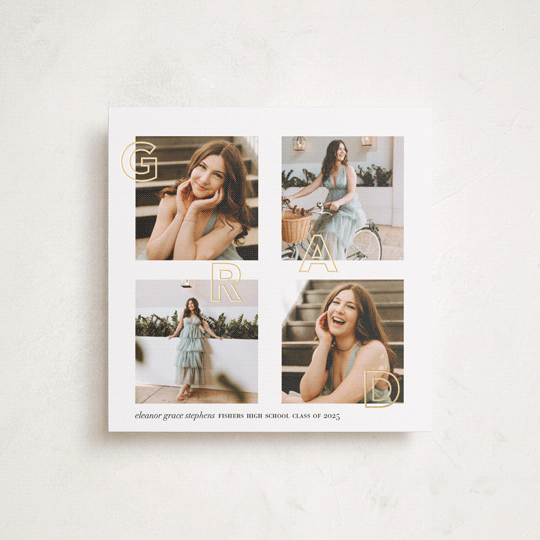 "Joyful Grad" - Graduation Announcements in Powder by Samantha Wallace - Front