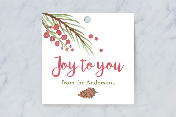 "Pine & Berry" - Gift Tags in Snow by frau brandt - Front