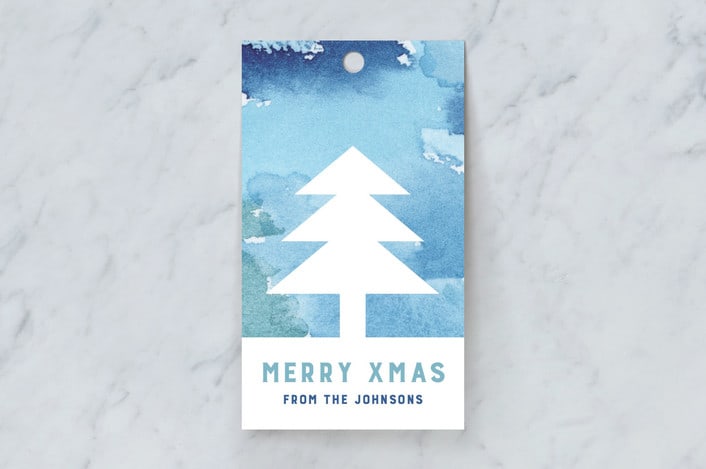 "Technicolor Trees" - Gift Tags in Pond by sue prue - Front