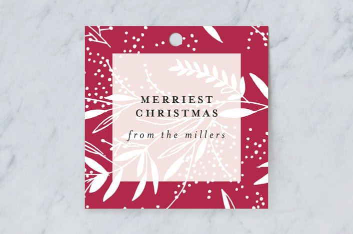"Hand Drawn Filigree" - Gift Tags in Garnet by Phrosné Barwood - Front