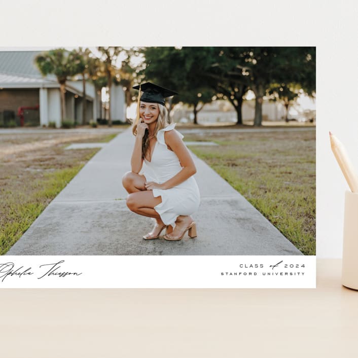 "Elegance" - Graduation Announcements in Cloud by Nicole Walsh - Front