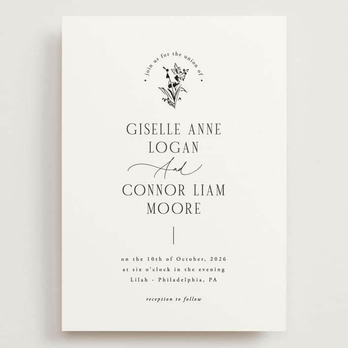 "Quintessential" - Wedding Invitations in Cotton by Everett Paper Goods - Front