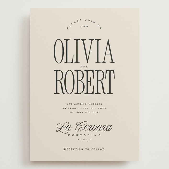 "Riviera" - Wedding Invitations in Linen by Kelly Schmidt - Front