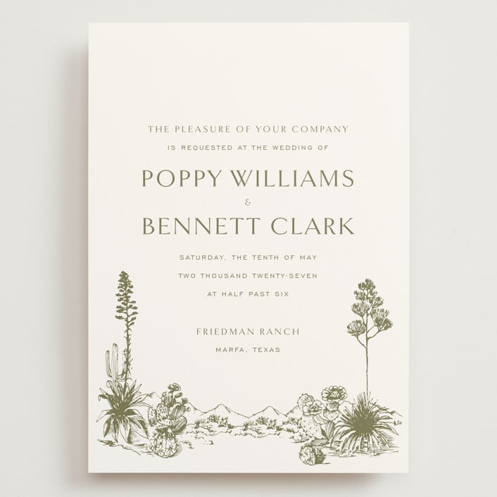 "Rancho" - Wedding Invitations in Verde by Megan Davis - Front
