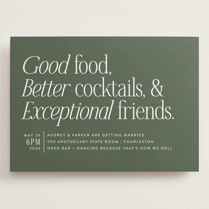"Highlights" - Wedding Invitations in Forest by Jackie Crawford - Front