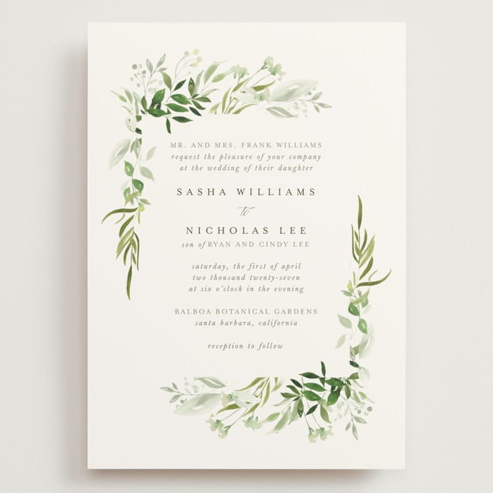 "Verdure" - Wedding Invitations in Garden by Leah Bisch - Front