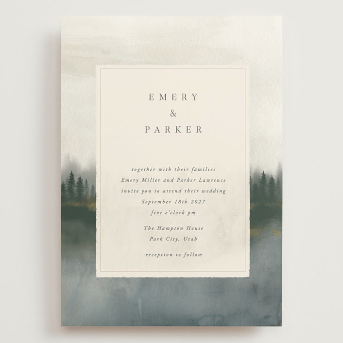 "Lakefront" - Wedding Invitations in Natural by Robert and Stella - Front