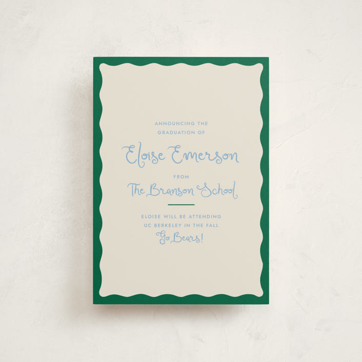 "Augusta" - Graduation Announcements in Tide by Megan Davis - Front