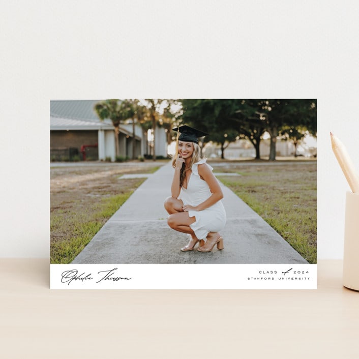 "Elegance" - Graduation Announcements in Cloud by Nicole Walsh - Front