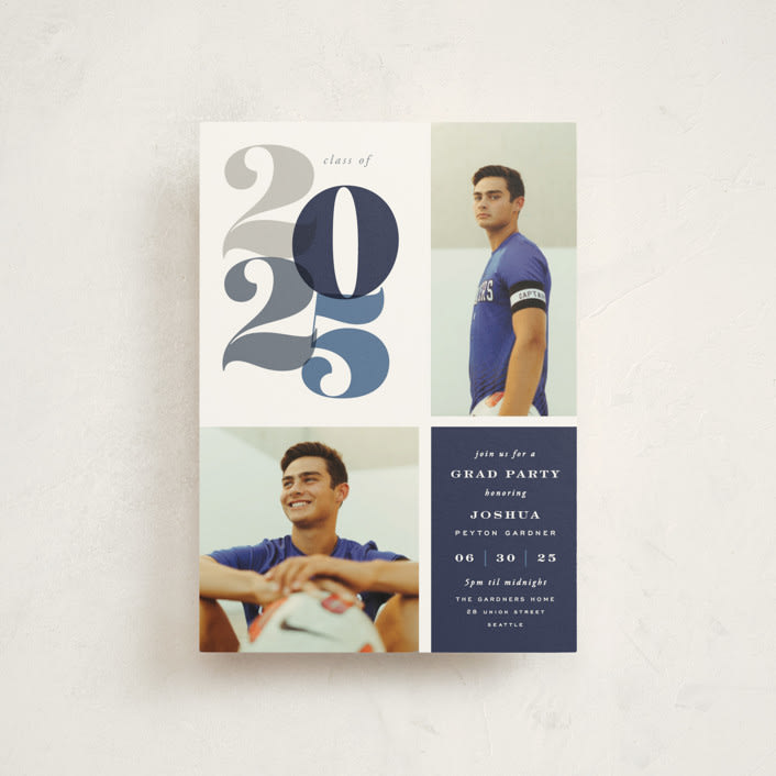 "In Vogue" - Graduation Party Invitations in Navy by Hooray Creative - Front