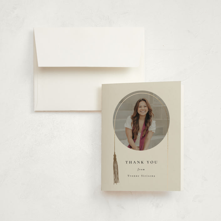 "Tassel Arch" - Graduation Thank You Cards in Crepe by Corinne Malesic - Front