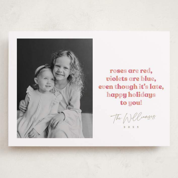 "Delayed Poem" - Valentine's Day Cards in Candy Hearts by Robert and Stella - Front