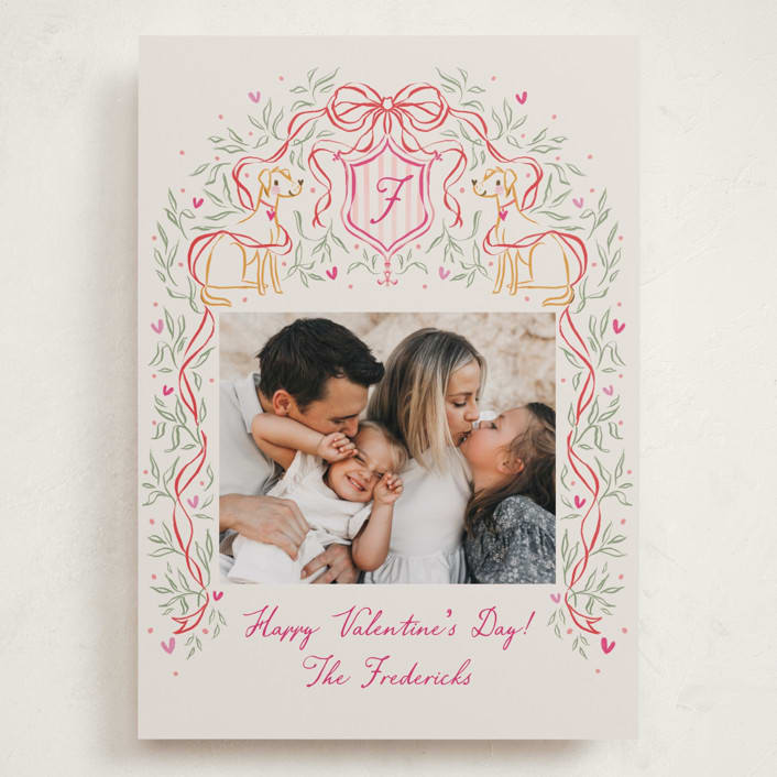 "Valentine Crest" - Valentine's Day Cards in Latte by Jackie Crawford - Front