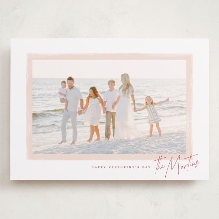 "Watercolor Frame" - Valentine's Day Cards in Rose by Wildfield Paper Co - Front