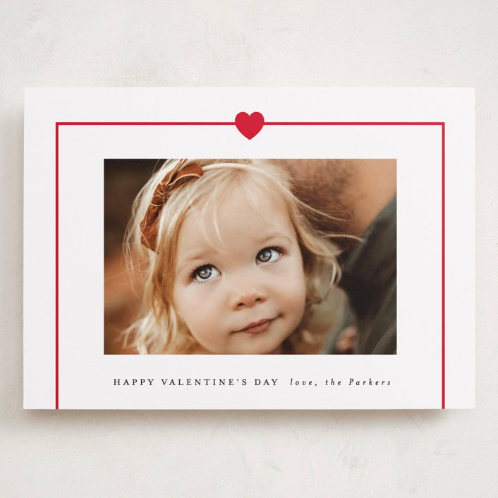 "Simple Heart" - Valentine's Day Cards in Cherry by AK Graphics - Front
