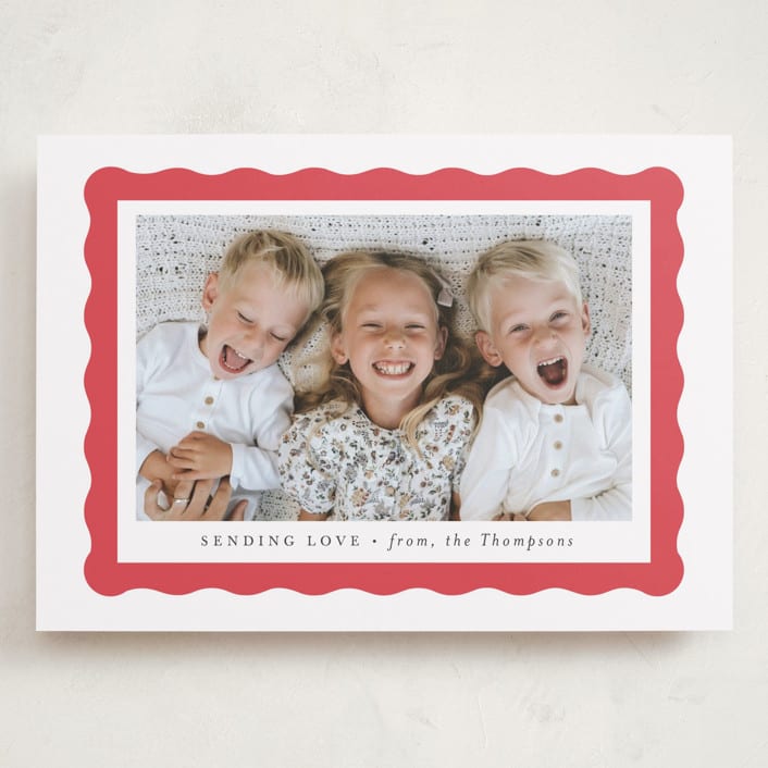 "scallop edge" - Valentine's Day Cards in Crimson by Sara Hicks Malone - Front