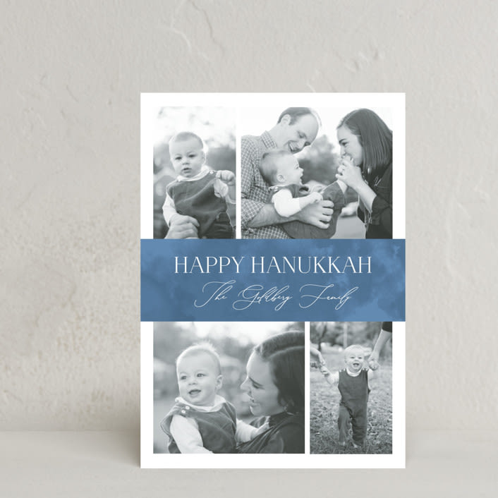 "Elegant Hanukkah" - Hanukkah Cards in Sky by Nicole Barreto - Front