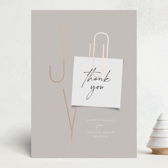 "Joy Note" - Holiday Cards in Tinsel by Amy Payne - Front