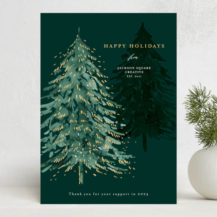 "Midnight Tree" - Holiday Cards in Pine by frau brandt - Front