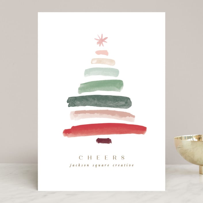 "tree of strokes" - Holiday Cards in Cherry by Creo Study - Front