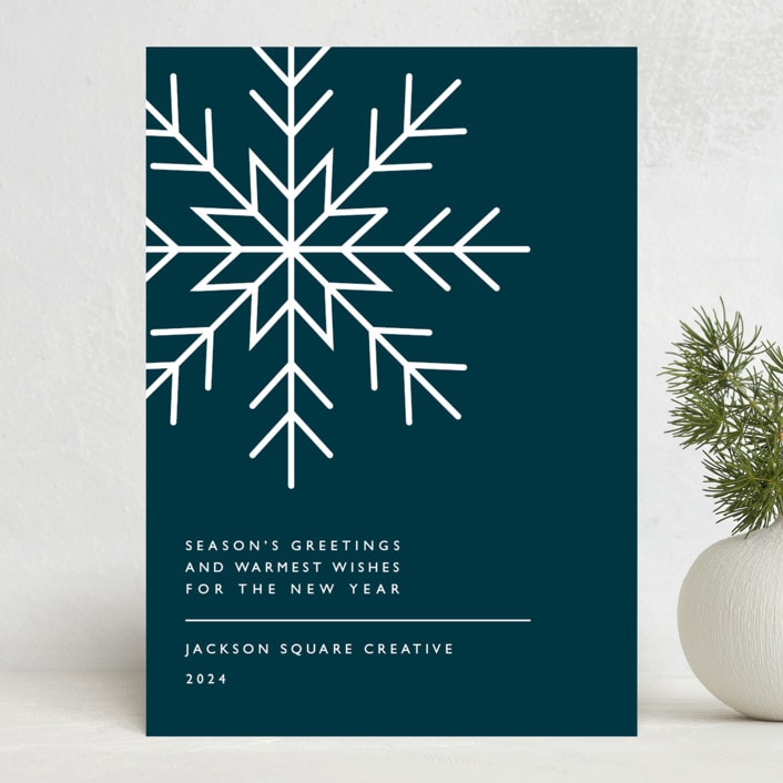 "Snowflake Wishes" - Holiday Cards in Teal by Heather Schertzer - Front