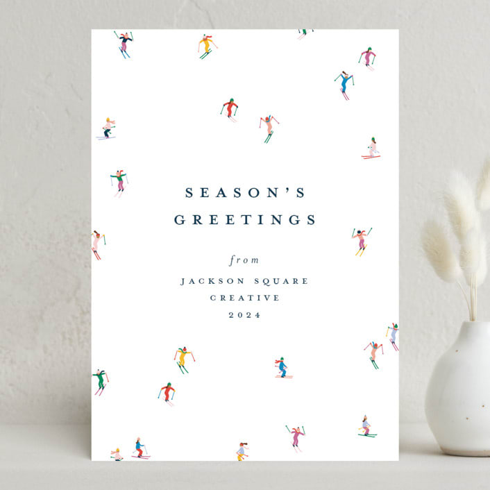 "festive skiers" - Holiday Cards in Multi by Ellen Schlegelmilch - Front
