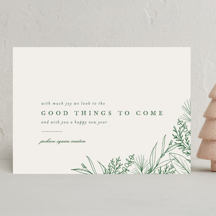 "Grateful Hearts" - Holiday Cards in Pine by Amy Kross - Front