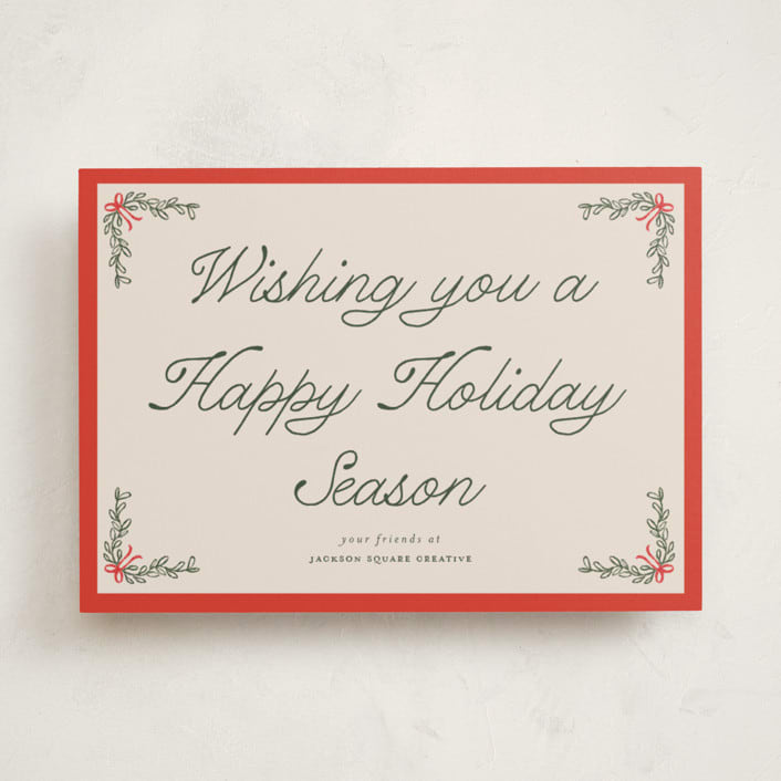 "Garland" - Holiday Cards in Cherry Glaze by Morgan Kendall - Front