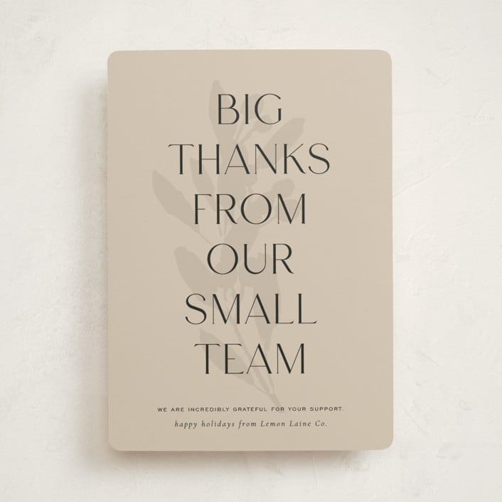 "botanical big thanks" - Holiday Cards in Pudding by Sara Hicks Malone - Front