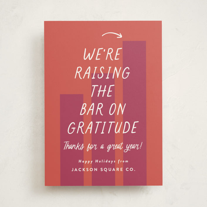 "Raising the Bar" - Holiday Cards in Berry by Louise Kay - Front