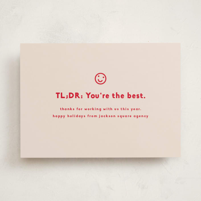 "Inbox" - Holiday Cards in Peppermint by Olivia Kanaley Inman - Front