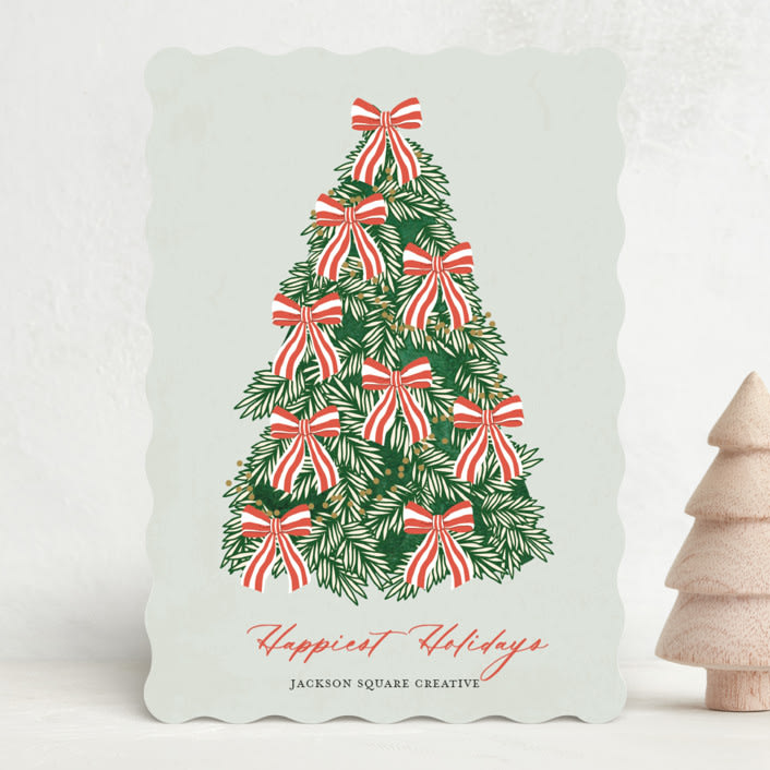 "Oh Christmas Tree" - Holiday Cards in Sage by Sherley Ferreira - Front