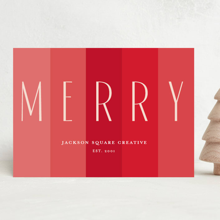 "merry merry" - Holiday Cards in Santa Suit by Lori Wemple - Front