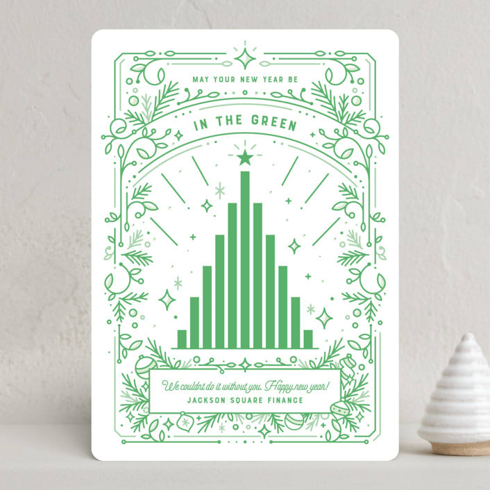 "In The Green" - Holiday Cards in Pine by Stephanie Hawkes - Front