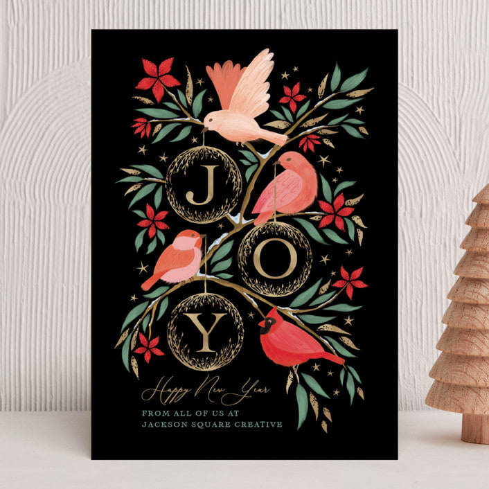 "Birds of a Feather" - Holiday Cards in Raven by Paper Sun Studio - Front