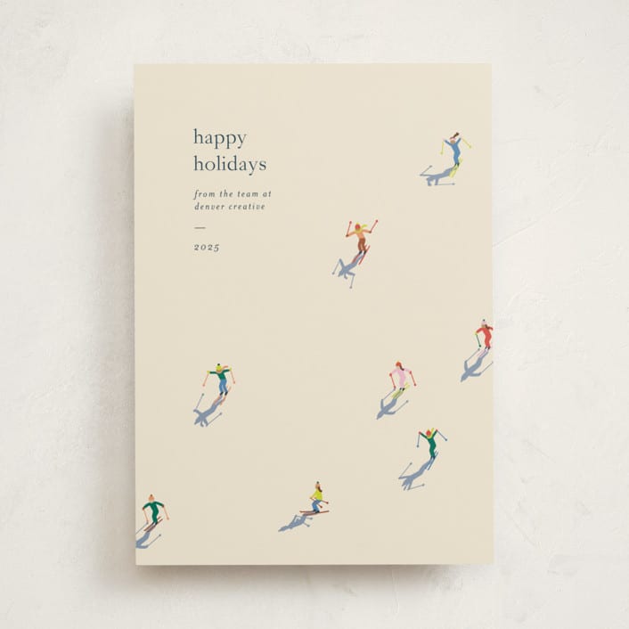 "slope" - Holiday Cards in Cream by Ellen Schlegelmilch - Front