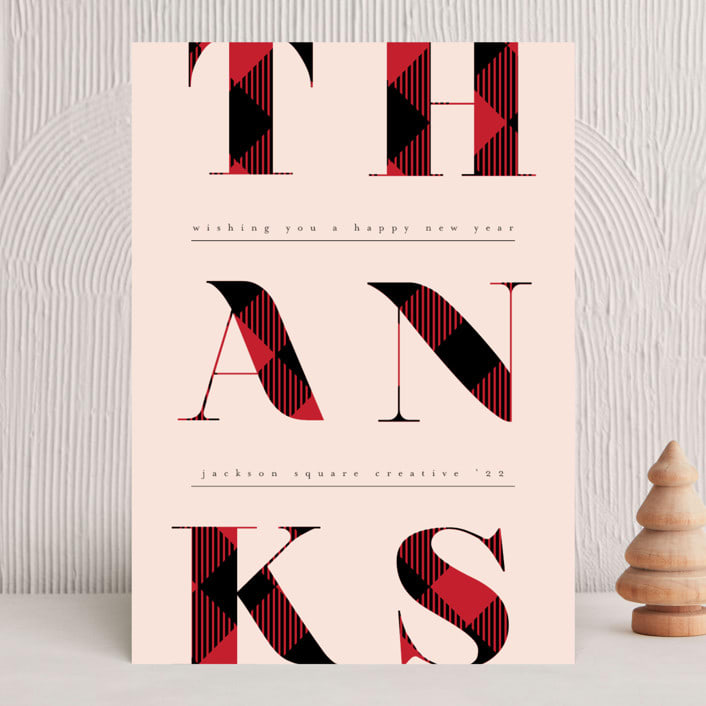 "Plaid Thanks" - Holiday Cards in Holiday by Kelly Schmidt - Front