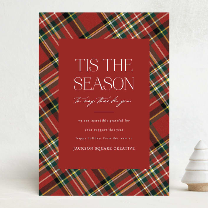"Tis The Season Plaid" - Holiday Cards in Poinsettia by Ashlee Townsend - Front