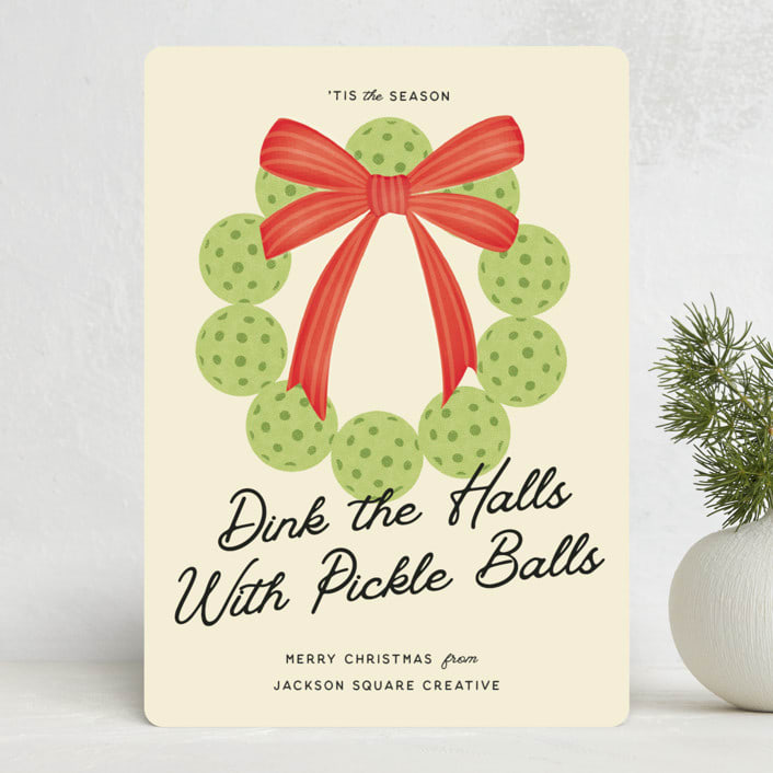 "Christmas Pickle" - Holiday Cards in Dill by Kamala Nahas - Front